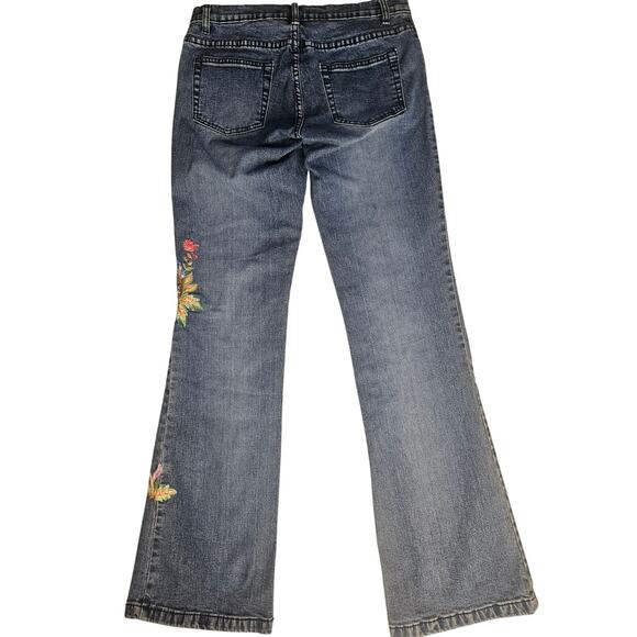 Vintage Willi Smith Paisley Jeans Embroidered Y2K Bootcut Sz 10 - Picture 6 of 8